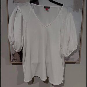Vince Camuto Puff Sleeve V-Neck Top